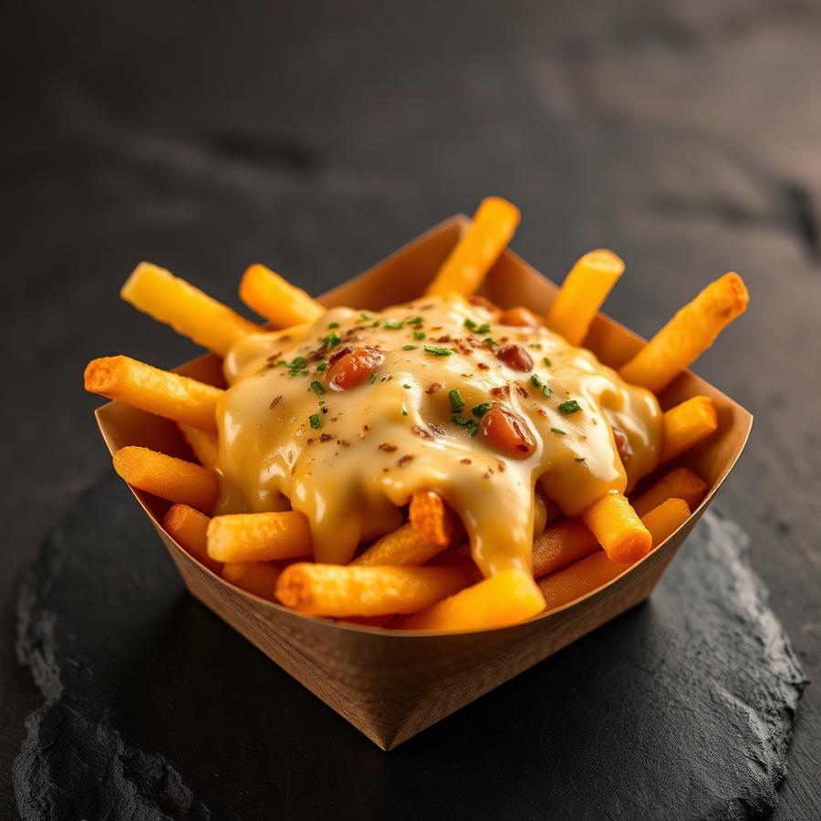 Freshly cooked golden chips